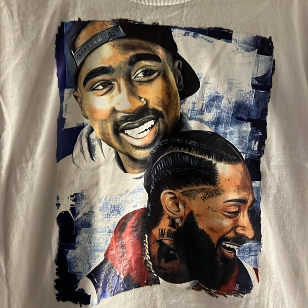 NWOT UNISEX TUPAC/NIPSEY MEDUIM MULTI-COLOR GRAPHIC PORTRAIT TEE